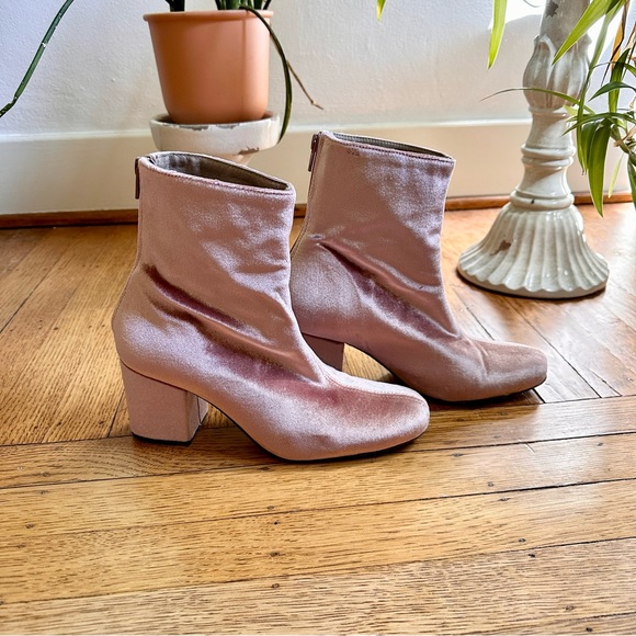 Free People Shoes | Free People blush velvet booties - Picture 5 of 7